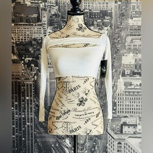 Naked Wardrobe Stretch Cut-Out Crop Top